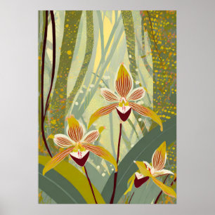Poster Arte de Orquídea V14
