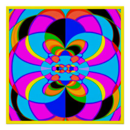 Póster Arte de Padrões Neon Coloridos Frescos