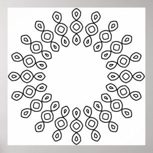 Poster Arte de Página para Colorir Mandala Geométrica Min