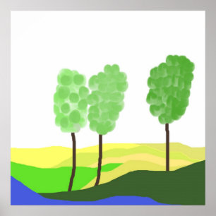 Poster arte de paisagem abstrata