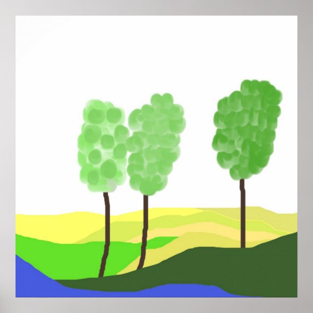 Poster arte de paisagem abstrata (Frente)