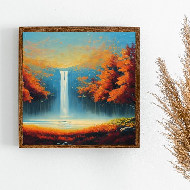 Poster Arte de Paisagem de Floresta abstrato com Árvores  ("Captivating Colors: Abstract Autumn Tree Landscapes in Oil Paintings" "Expressive Tranquility)