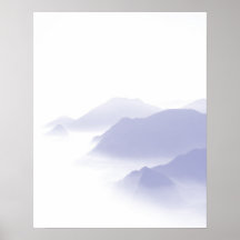 Arte de Paisagem de Montanhas Abstratas Periwinkle