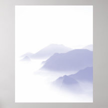 Arte de Paisagem de Montanhas Abstratas Periwinkle