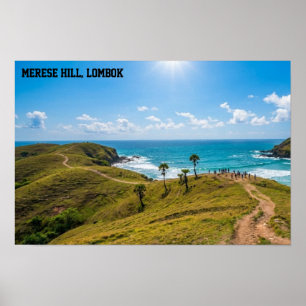 Poster Arte de paisagem do pôr do sol costeiro de Bukit M