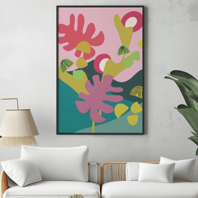 Poster Arte de paisagem moderna abstrata pôster de árvore (Criador carregado)