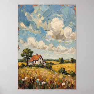 Poster Arte de Paisagem Rural de Fazenda Antiga