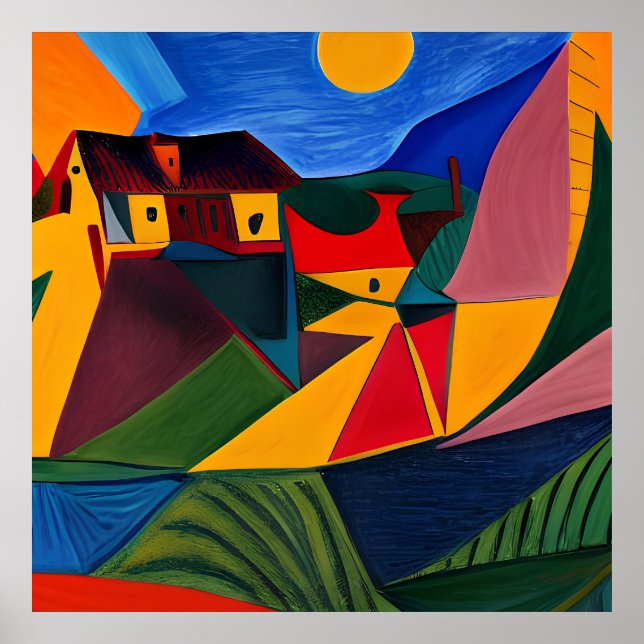 Poster Arte de paisagem rural ousada (Frente)