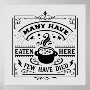 Poster arte de palavra na cozinha engraçada