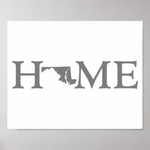 Poster Arte de Palavras do Estado de Maryland Home