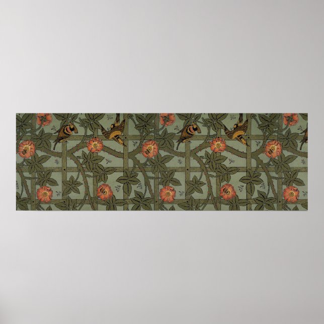 Póster Arte de Papel de Parede Treliça de William Morris (Frente)