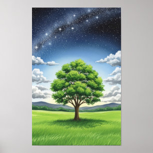 Poster Arte de parede. A árvore solitária