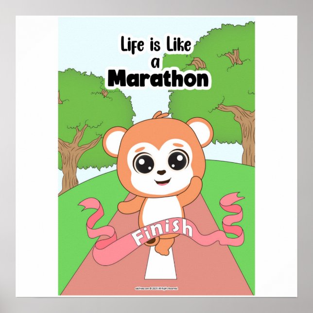 Poster Arte de parede A vida é como uma maratona (Frente)
