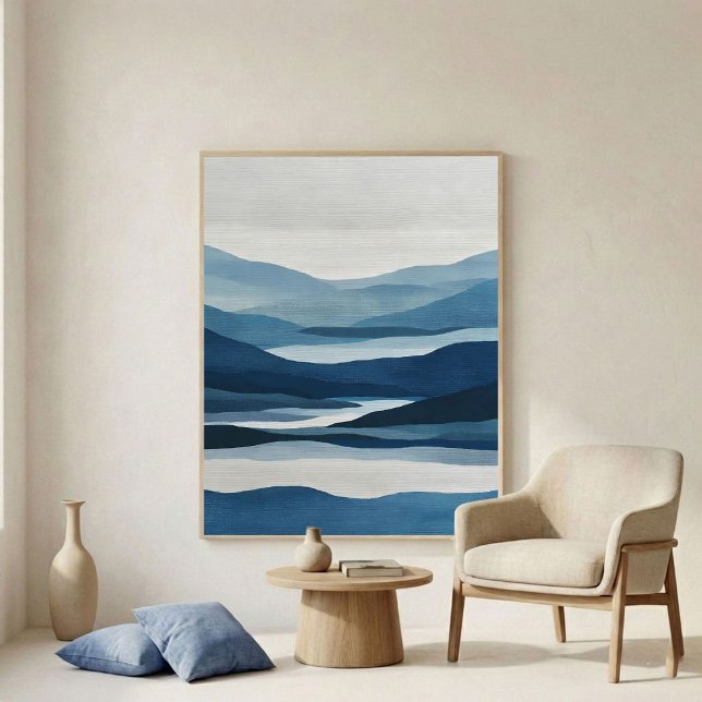 Poster Arte de Parede Abstrata Camadas do Vale Índigo (Criador carregado)