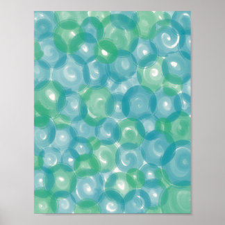 Poster Arte de Parede Abstrata com Padrão de Bolha Brilha