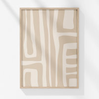 Arte de Parede Abstrata em Linha Neutra Boho Moder