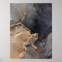 Arte de Parede Abstrata em Mármore Dourado Noir – 