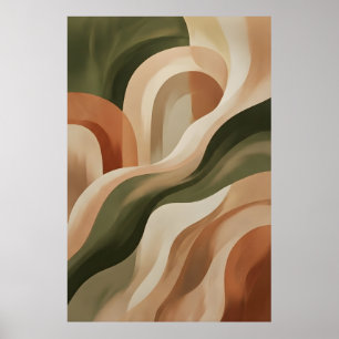 Poster Arte de Parede Abstrata em Terracota da Terra - Po