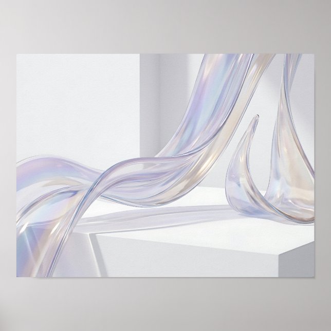 Poster Arte de Parede Abstrata em Vidro Iridescente (Frente)