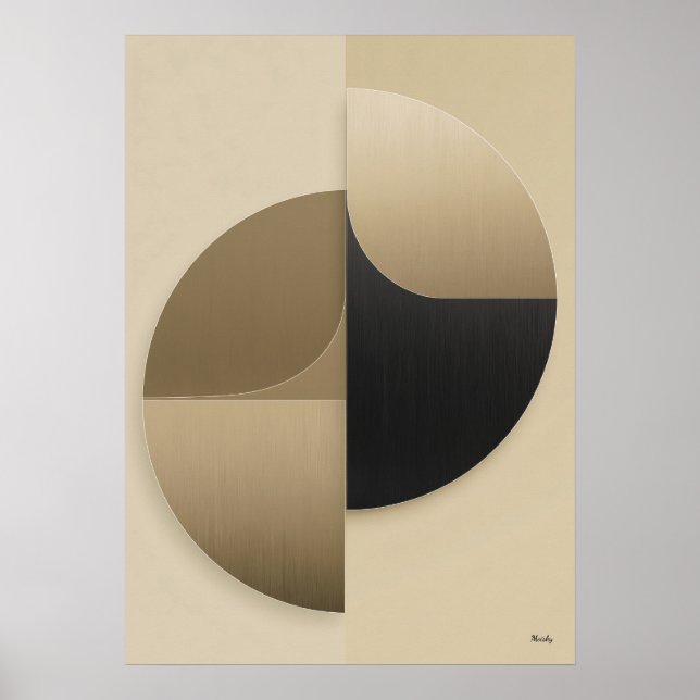 Poster Arte de Parede Abstrata Geométrica Japandi de Luxo (Frente)