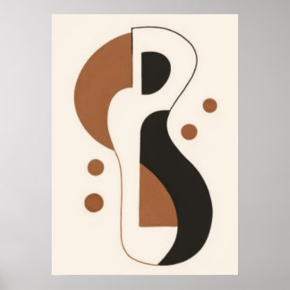 Poster Arte de Parede Abstrata Geométrica Minimalista | E