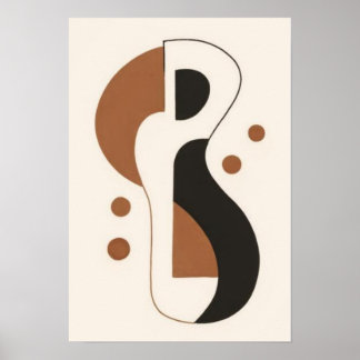 Poster Arte de Parede Abstrata Geométrica Minimalista | E