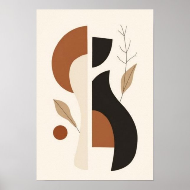 Poster Arte de Parede Abstrata Geométrica Minimalista | E (Frente)