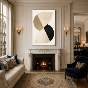 Poster Arte de Parede Abstrata Geométrica Minimalista Jap