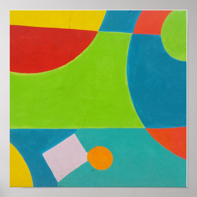 Poster Arte de Parede Abstrata Geométrica Moderna Quadrad (Frente)