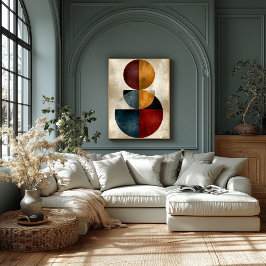 Poster Arte de Parede Abstrata Geométrica Zen Japonesa