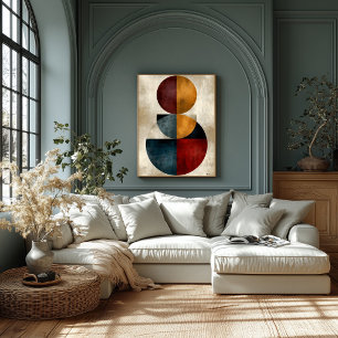 Poster Arte de Parede Abstrata Geométrica Zen Japonesa