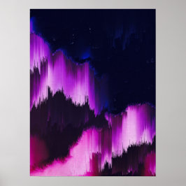 Poster Arte de Parede Abstrata Glitch Vibrante
