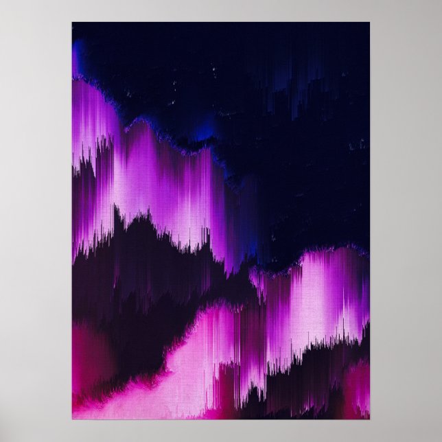 Poster Arte de Parede Abstrata Glitch Vibrante (Frente)