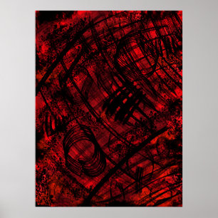 Poster Arte de Parede Abstrata Gótica Escura Cartaz Verme