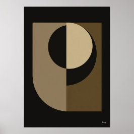 Poster Arte de Parede Abstrata Japandi Eclipse de Luxo 14