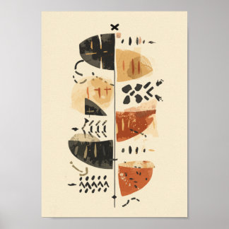 Poster Arte de Parede Abstrato Afroboêmio em Tecido de La