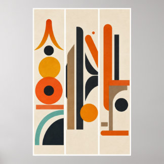 Poster Arte de Parede Abstrato Geométrico Moderno