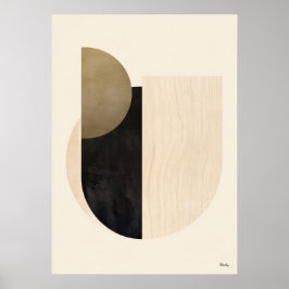 Poster Arte de Parede Abstrato Geométrico Orgânico Japand