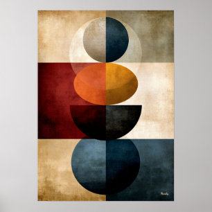 Poster Arte de Parede Abstrato Geométrico Totêmico Zen Ja