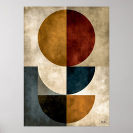 Poster Arte de Parede Abstrato Geométrico Zen Japonês
