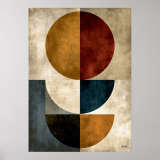 Poster Arte de Parede Abstrato Geométrico Zen Japonês
