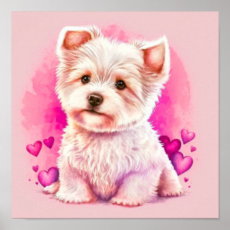 Poster Arte de Parede Amor de Cachorrinho - Arte para Ber