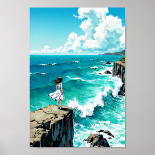 Poster Arte de Parede Anime Falésia do Oceano