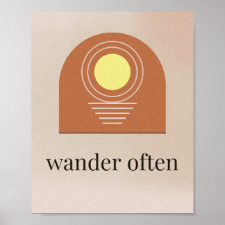Poster Arte de Parede Arco de Terracota Boho Sol Vagueie