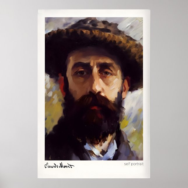 Poster Arte de Parede Autorretrato de Claude Monet (Frente)