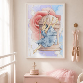 Poster Arte de Parede Bailarina Rosa
