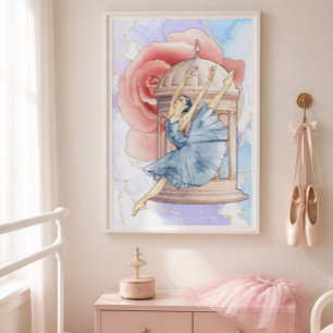Poster Arte de Parede Bailarina Rosa
