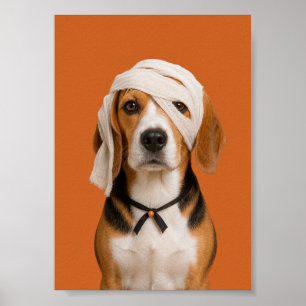 Poster Arte de Parede Beagle — Retrato de Estimação Múmia