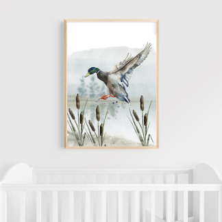 Poster Arte de Parede Berçário Caça ao Pato