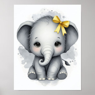 Poster Arte de Parede Berçário da Selva de Elefantes